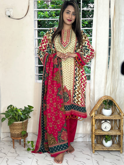 🌸 স্টাইলিনা প্রিমিয়াম সফ্ট কটন ৩ পিস (Code: S73)