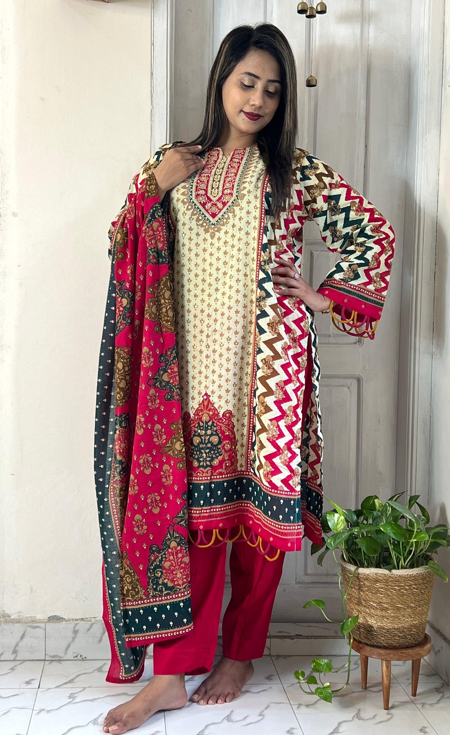 🌸 স্টাইলিনা প্রিমিয়াম সফ্ট কটন ৩ পিস (Code: S73)