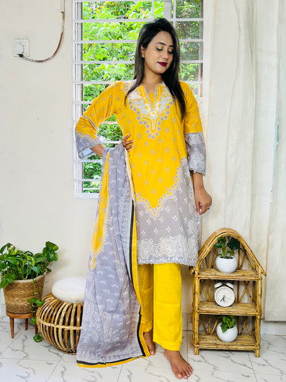 🌸 স্টাইলিনা প্রিমিয়াম সফ্ট কটন ৩ পিস (Code: S71)