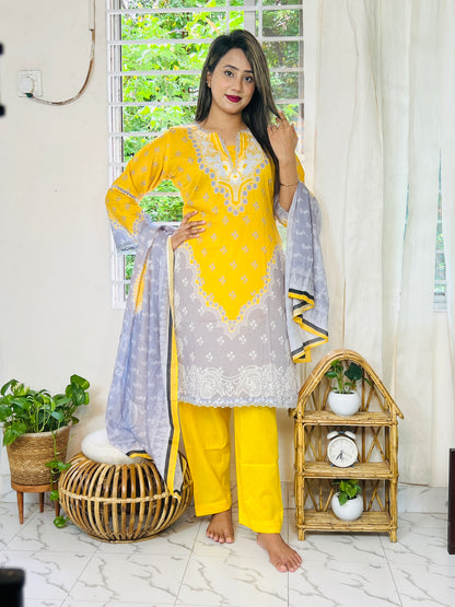 🌸 স্টাইলিনা প্রিমিয়াম সফ্ট কটন ৩ পিস (Code: S71)
