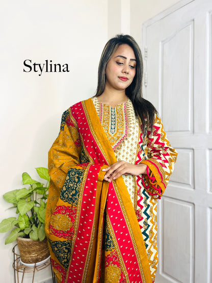 🌸 স্টাইলিনা প্রিমিয়াম সফ্ট কটন ৩ পিস (Code: S20)