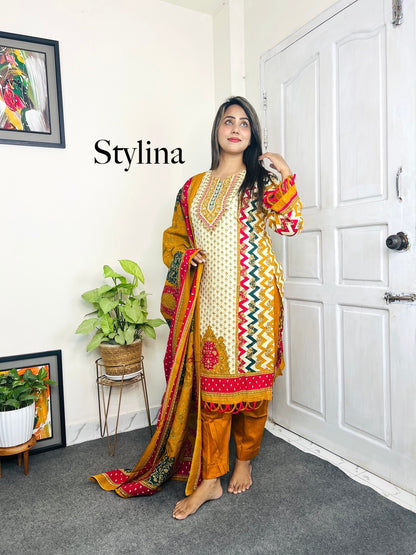 🌸 স্টাইলিনা প্রিমিয়াম সফ্ট কটন ৩ পিস (Code: S20)