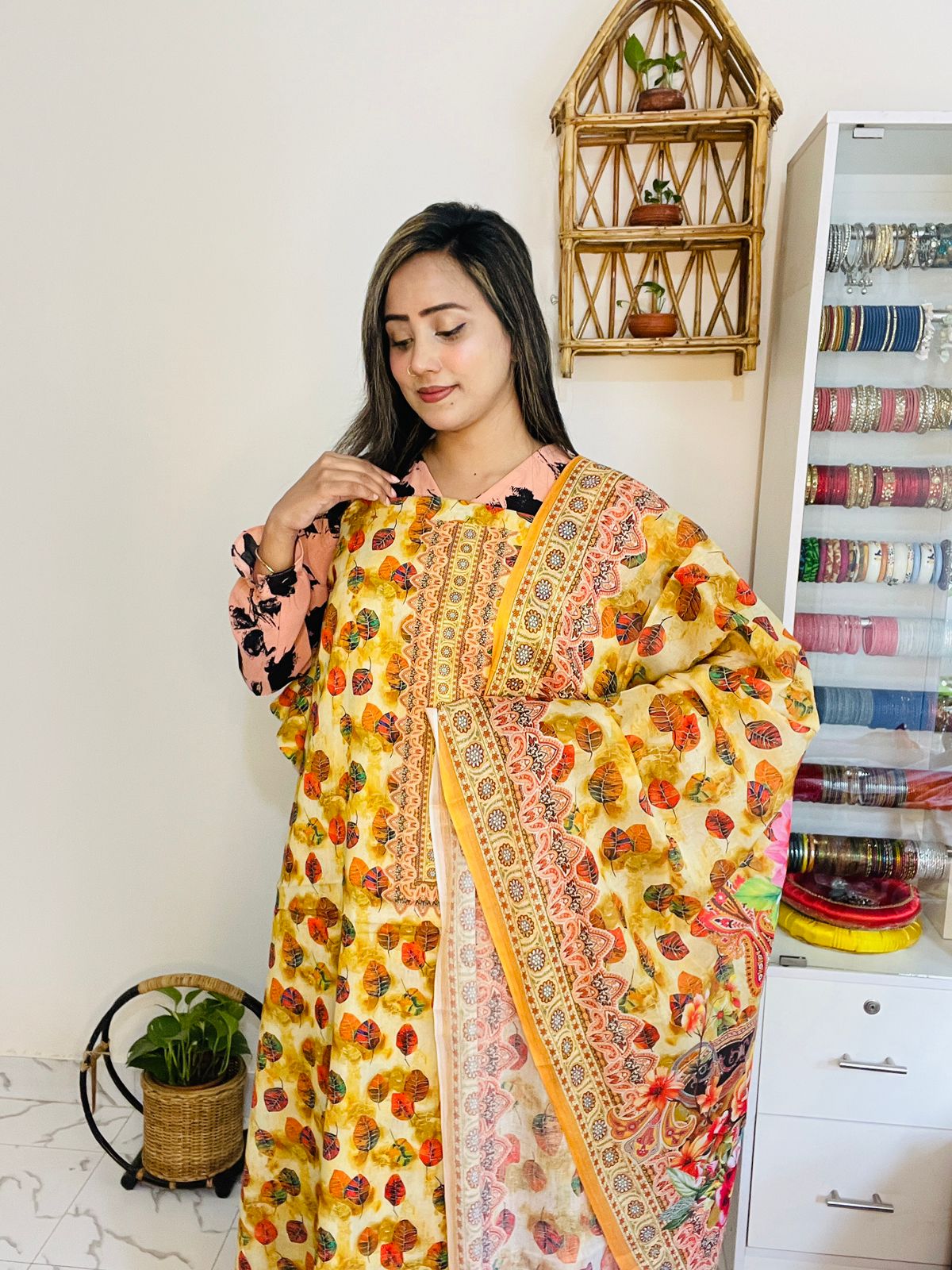 🌸 স্টাইলিনা প্রিমিয়াম সুইস কটন লন ৩ পিস (Code: S10)